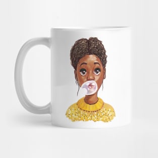 Afro-Amrican girl with chewing gum Mug